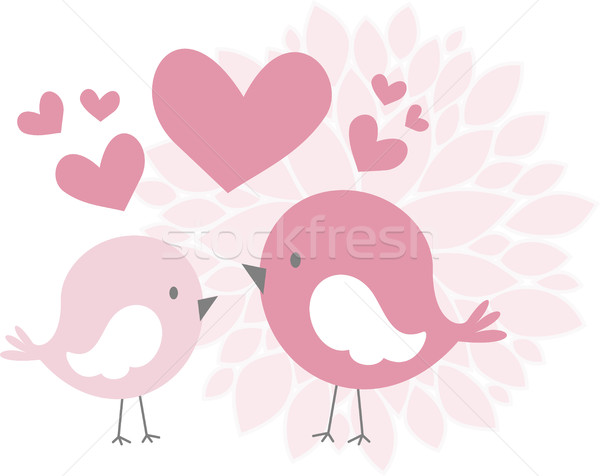 Cute aves amor corazones resumen dalia Foto stock © hayaship