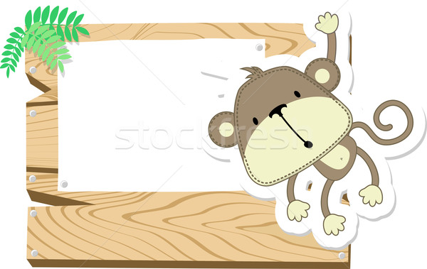 Bebé mono cute naturaleza signo verde Foto stock © hayaship