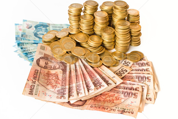 Mexicano dinero aislado blanco monedas banco Foto stock © hayaship