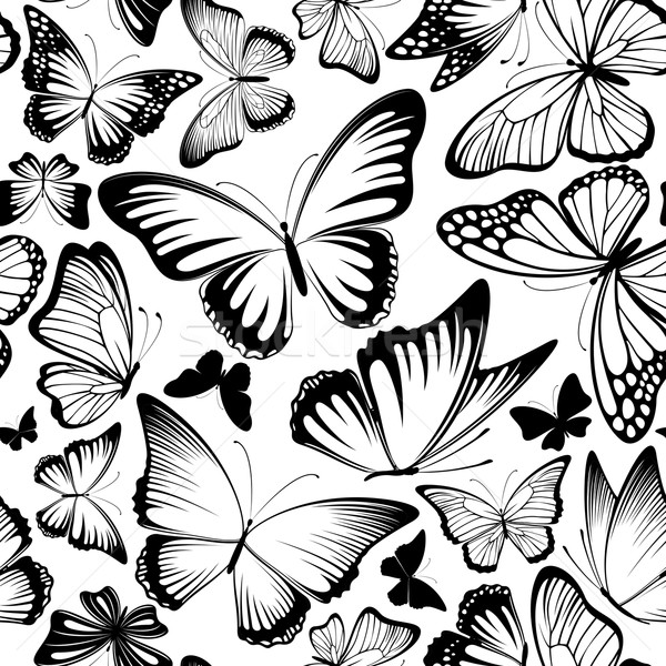Mariposa vector patrón hermosa siluetas Foto stock © hayaship