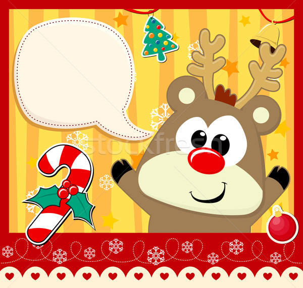 cute baby rudolph christmas card Stock photo © hayaship