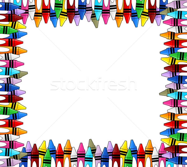 Boya kalemleri çerçeve vektör beyaz bo Stok fotoğraf © hayaship