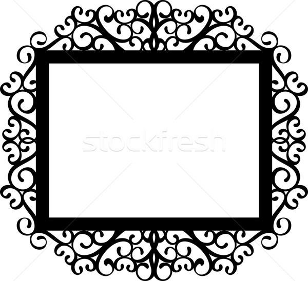 Decorativo frame silhouette nero isolato bianco Foto d'archivio © hayaship