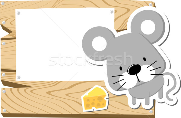 Stock foto: Baby · Illustration · cute · Holz · Bord · isoliert