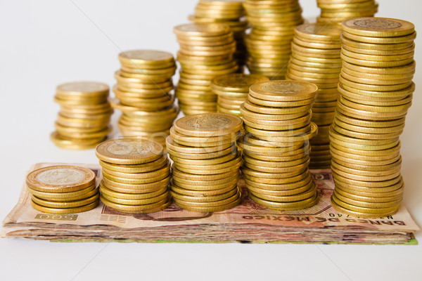 Foto stock: Monedas · dorado · mexicano · negocios · dinero