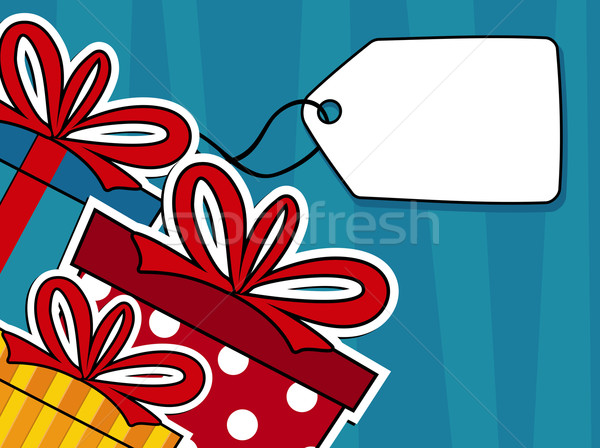 Cajas de regalo tarjeta de felicitación etiqueta etiqueta vector formato Foto stock © hayaship