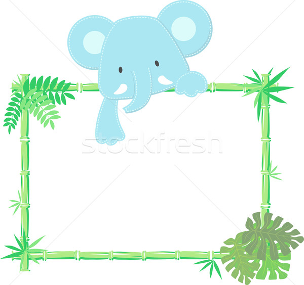 Baby elefante frame vettore foglia Foto d'archivio © hayaship