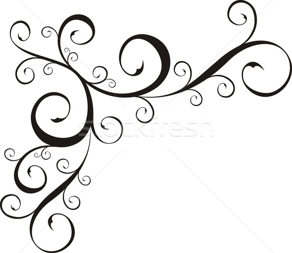 украшение орнамент вектора изолированный белый черный Сток-фото © hayaship
