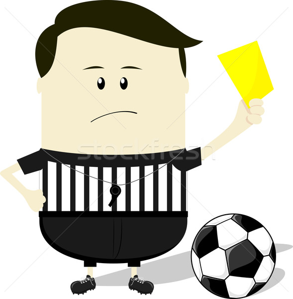 árbitro amarillo tarjeta Cartoon ilustración fútbol Foto stock © hayaship