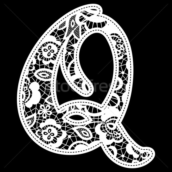 Stock photo: lace wedding initial q