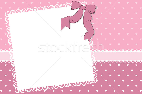 Cute frame plakboek harten lint hart Stockfoto © hayaship