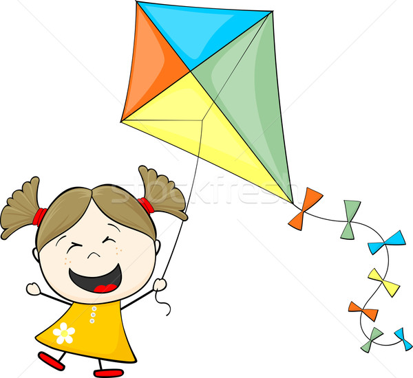 little girl playing with kite Stock photo © hayaship