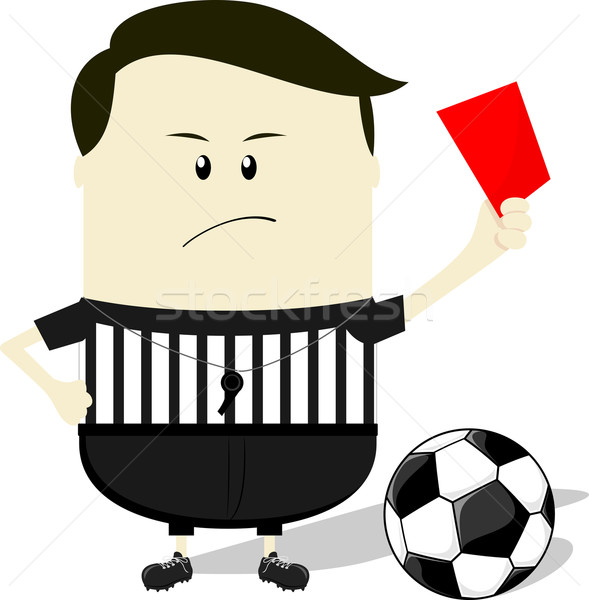 árbitro rojo tarjeta Cartoon ilustración fútbol Foto stock © hayaship