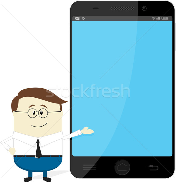 businessman showing big smartphone Stock photo © hayaship