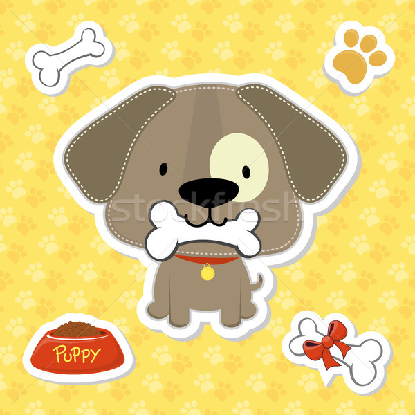 Stock photo: cute puppy stickers