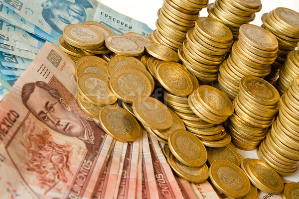 Mexicano muchos dinero monedas banco notas Foto stock © hayaship