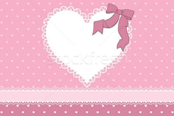 Tarjeta marco corazones cinta corazón Foto stock © hayaship