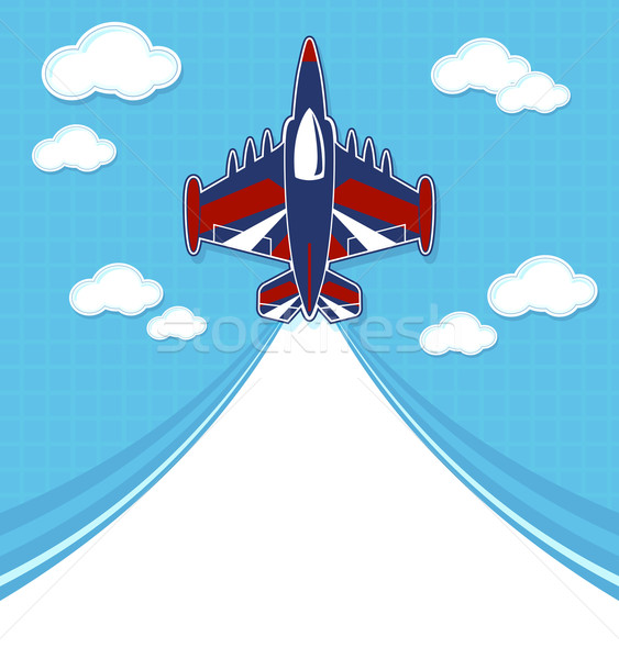 Funny Jet Cartoon acrobático espacio de la copia azul Foto stock © hayaship