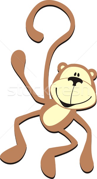 Sonriendo mono aislado Cartoon individual objetos Foto stock © hayaship