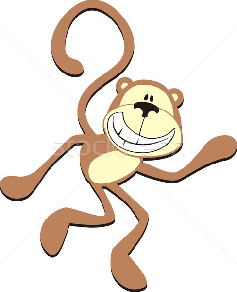 Sonriendo mono aislado Cartoon individual objetos Foto stock © hayaship