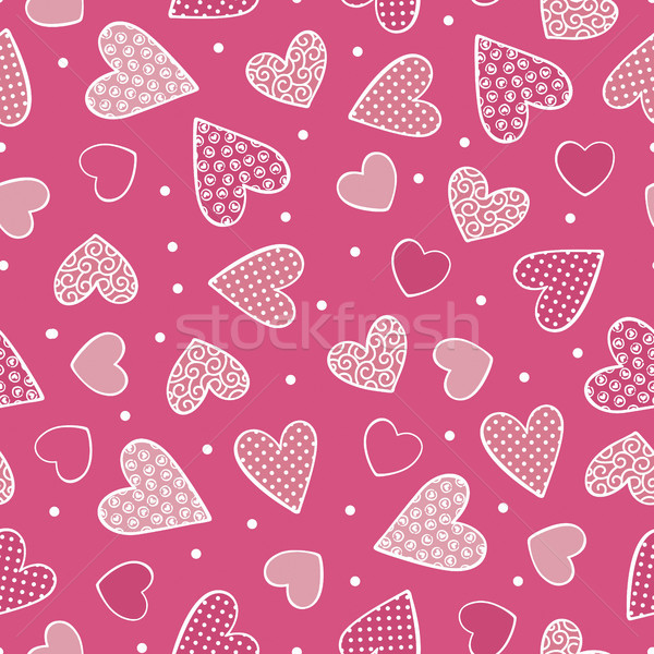 seamless pattern with sweet hearts and dots Stock photo © hayaship