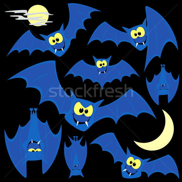 Halloween funny Cartoon diseños aislado negro Foto stock © hayaship