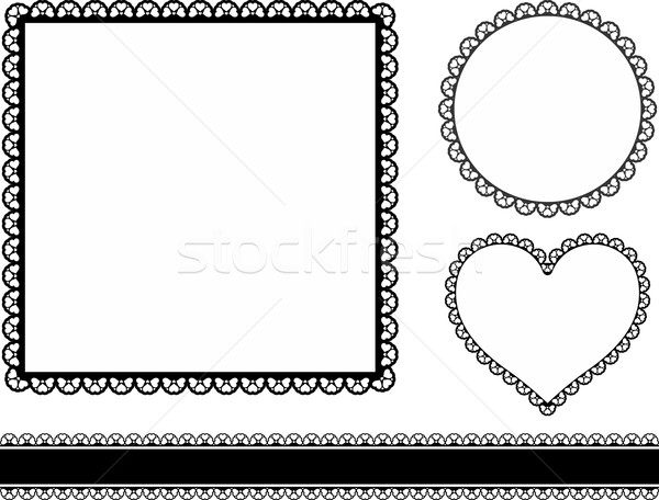 Vector corazones marcos establecer aislado blanco Foto stock © hayaship