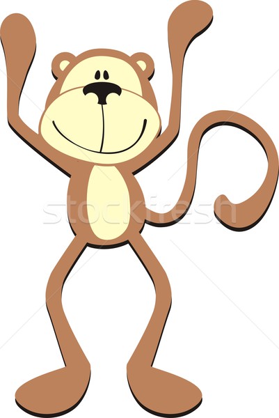 Las manos en alto mono aislado Cartoon feliz individual Foto stock © hayaship