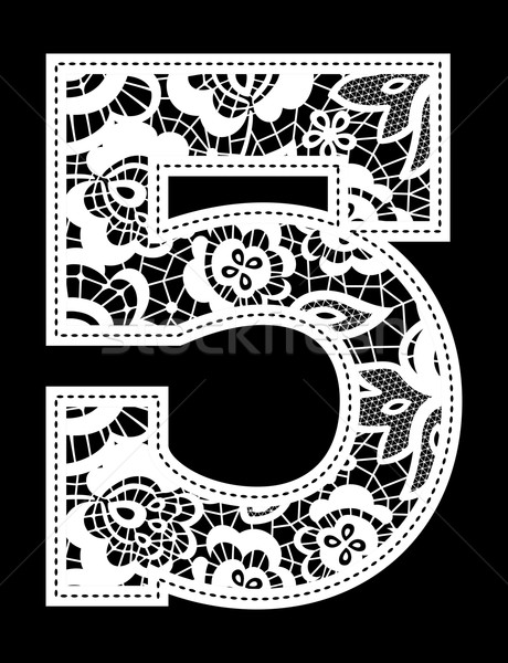 embroidery lace number 5 Stock photo © hayaship
