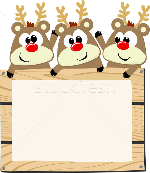 baby rein deers christmas card Stock photo © hayaship