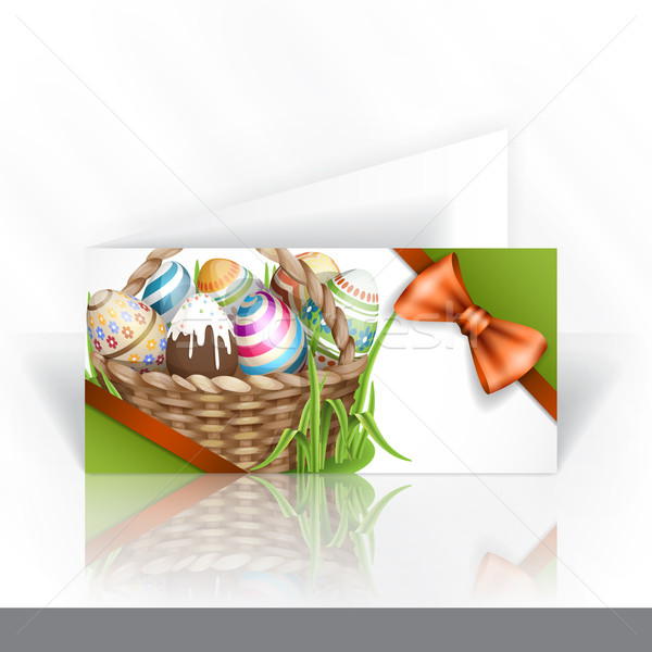 Easter Background With A Basket Stock photo © HelenStock