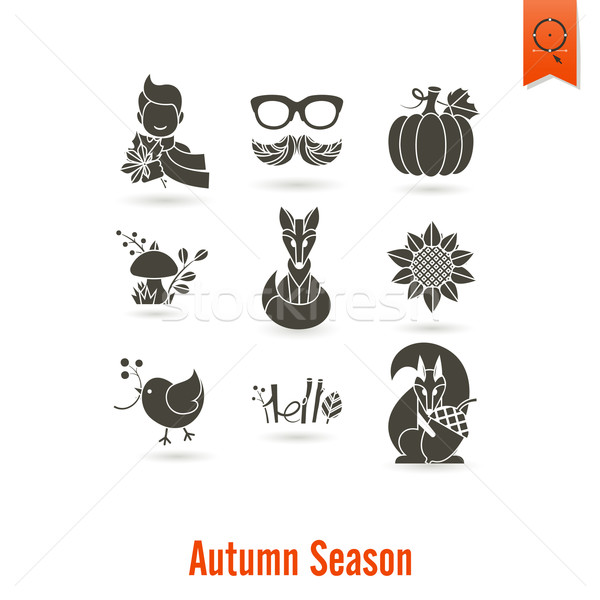 Set of Flat Autumn Icons Stock photo © HelenStock