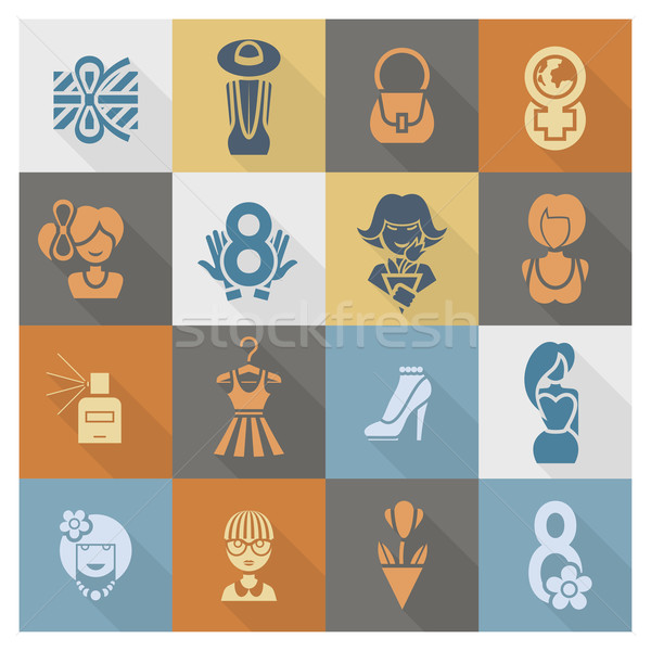 Stock photo: Womans Day Icon Set