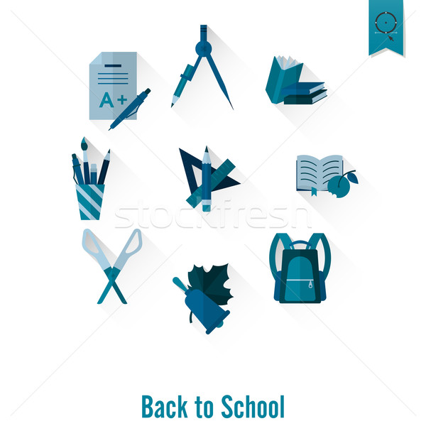 Schule Bildung Symbole Design Stil Stock foto © HelenStock