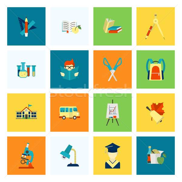 School and Education Icons Stock photo © HelenStock