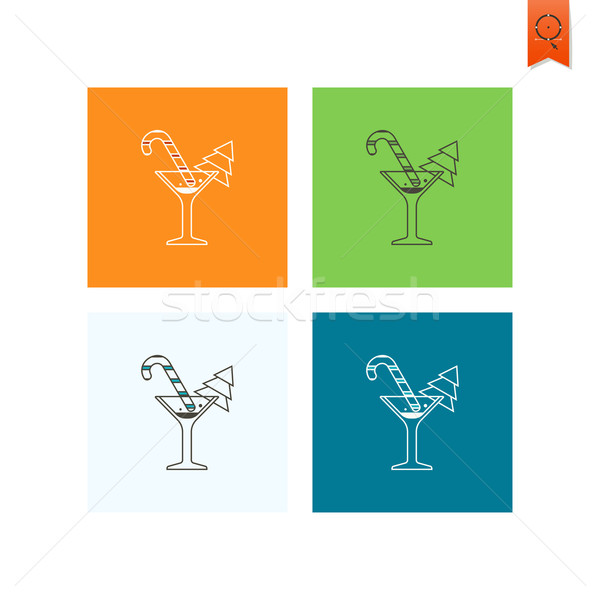 Crăciun cocktail colorat vector petrecere fericit Imagine de stoc © HelenStock