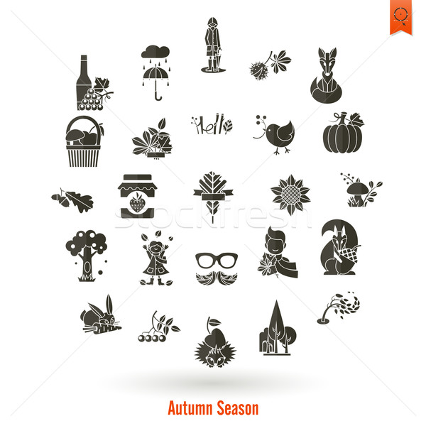 Set of Flat Autumn Icons Stock photo © HelenStock