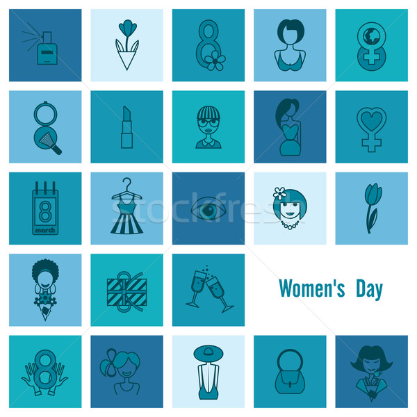 Womans Day Icon Set Stock photo © HelenStock