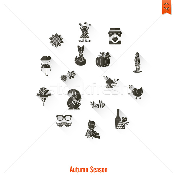 Set of Flat Autumn Icons Stock photo © HelenStock