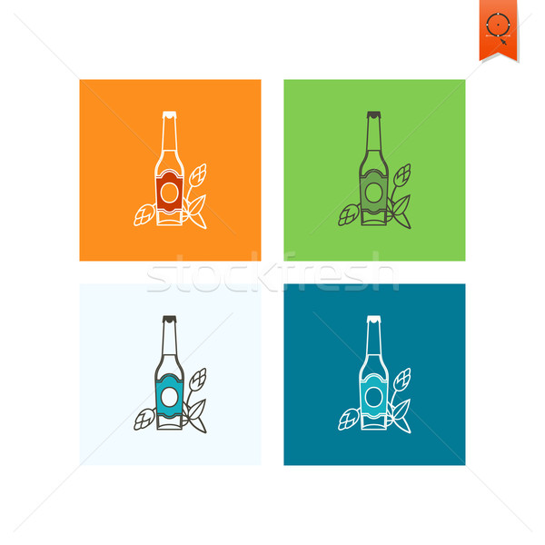 ストックフォト: オクトーバーフェスト · ビール · 祭り · ガラス · ビール瓶 · ホップ