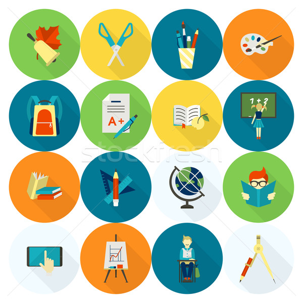 School and Education Icons Stock photo © HelenStock