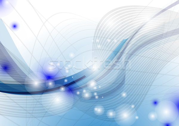 Stock photo: Blue Wave Abstract Background.