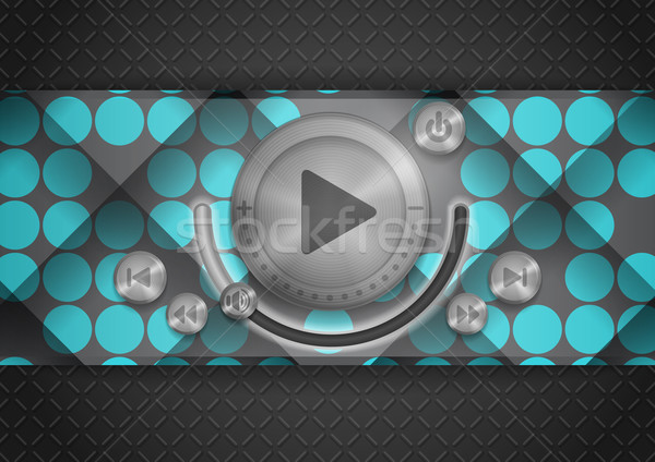 Stockfoto: Abstract · technologie · app · icon · muziek · knop