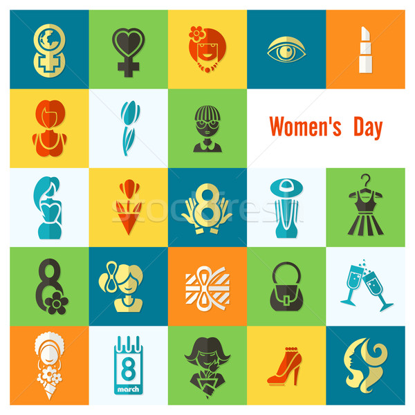 Womans Day Icon Set Stock photo © HelenStock