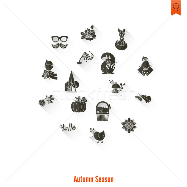 Set of Flat Autumn Icons Stock photo © HelenStock