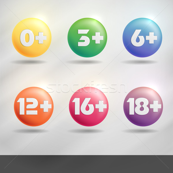Set Of Age Restriction Signs. Stock photo © HelenStock