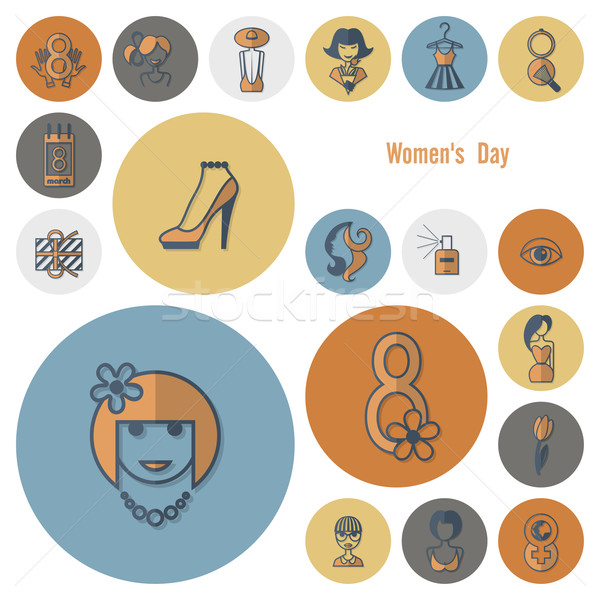 Womans Day Icon Set Stock photo © HelenStock