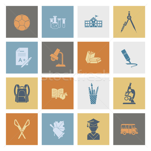 School and Education Icons Stock photo © HelenStock