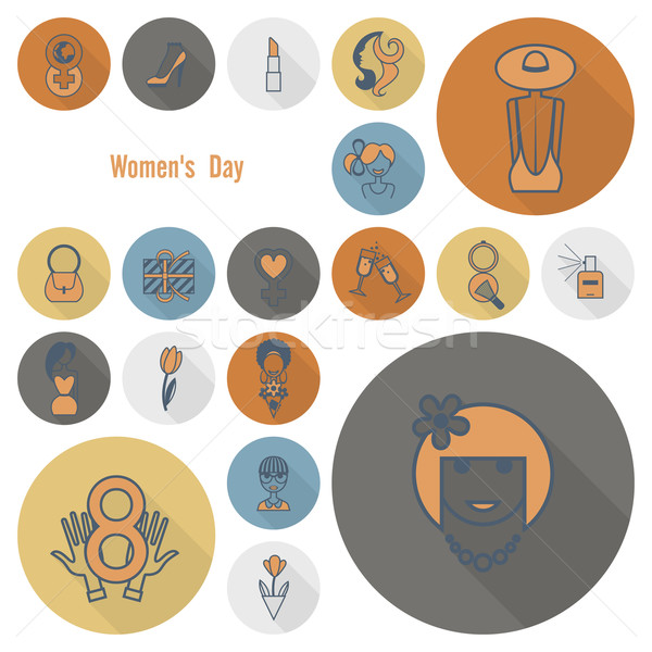 Womans Day Icon Set Stock photo © HelenStock