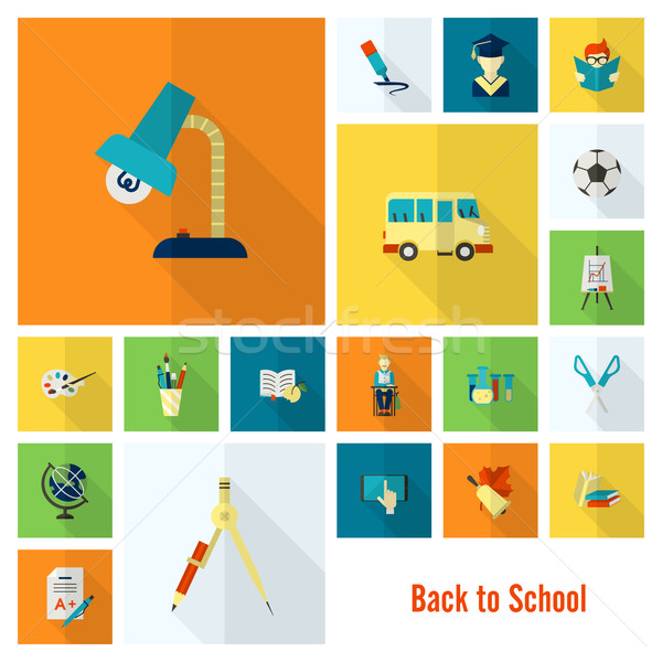 School and Education Icons Stock photo © HelenStock